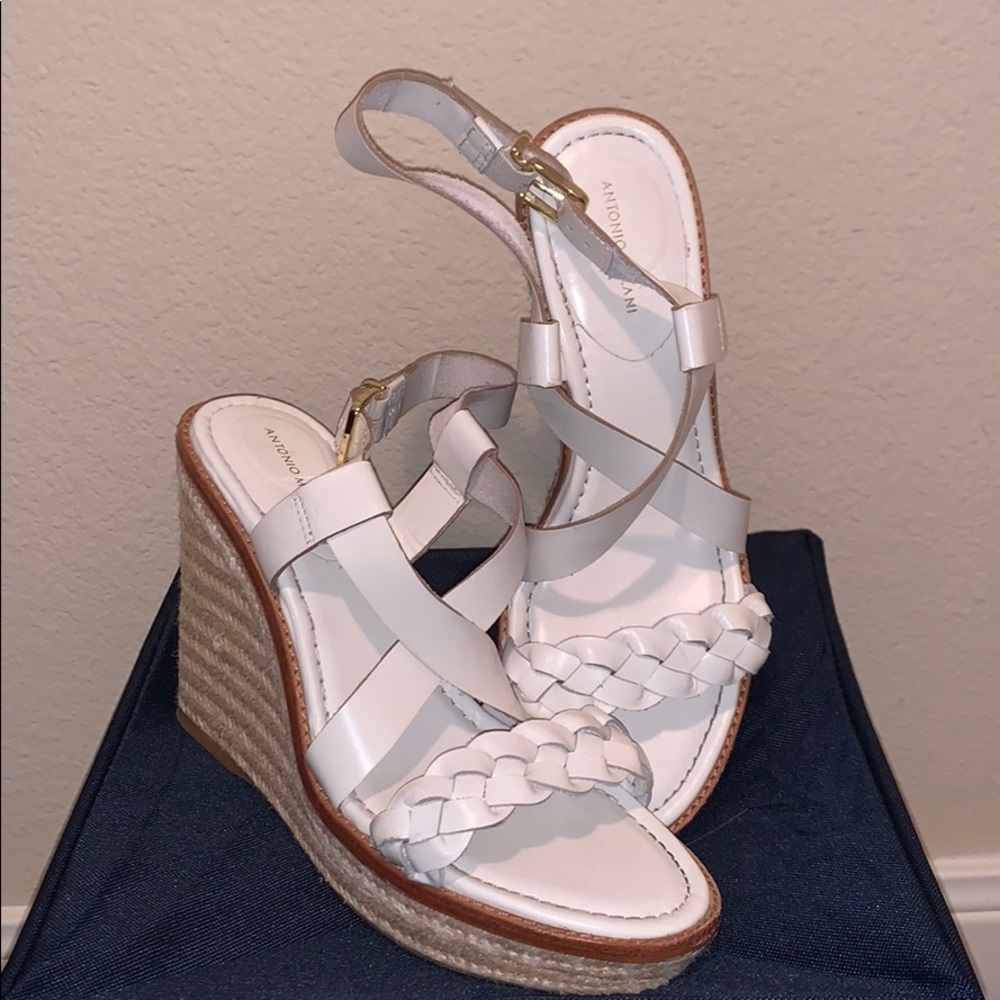 White Rope Twisted Antonio Melani Wedges